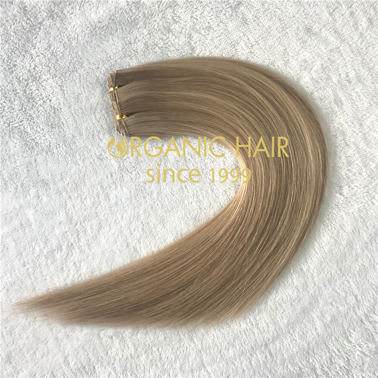  Piano color 18/22 handtied weft with full cuticle intact  C83